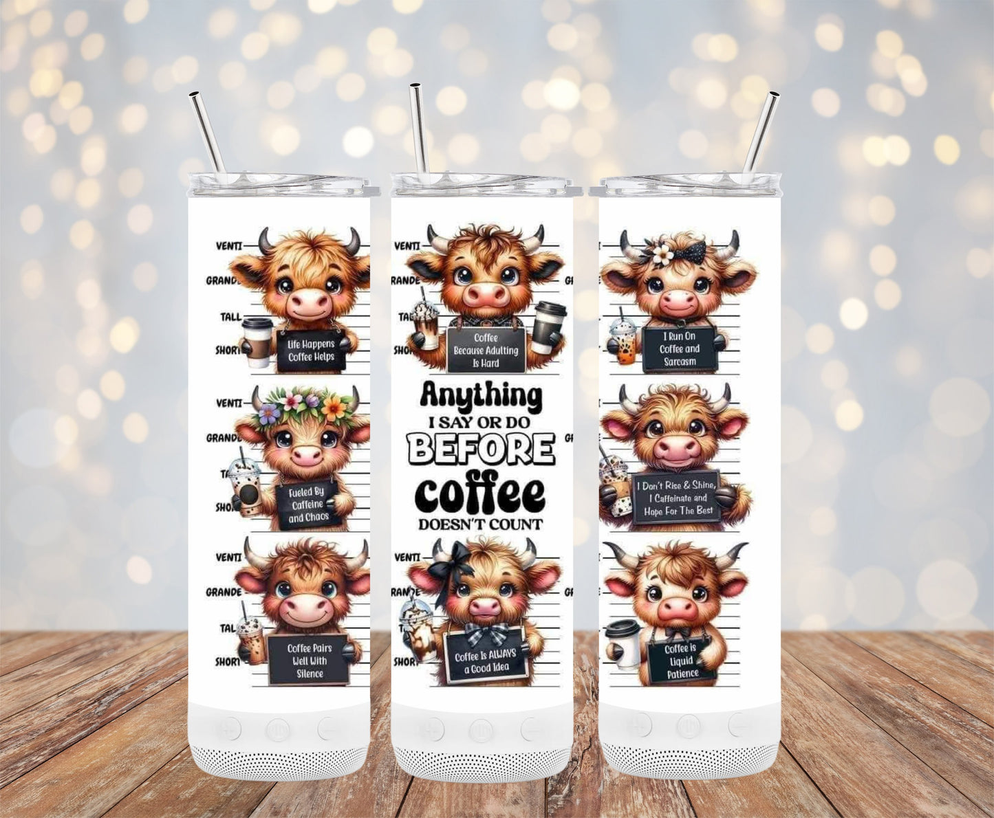 Cute Cow Themed Funny Coffee Quotes Drinkware Product