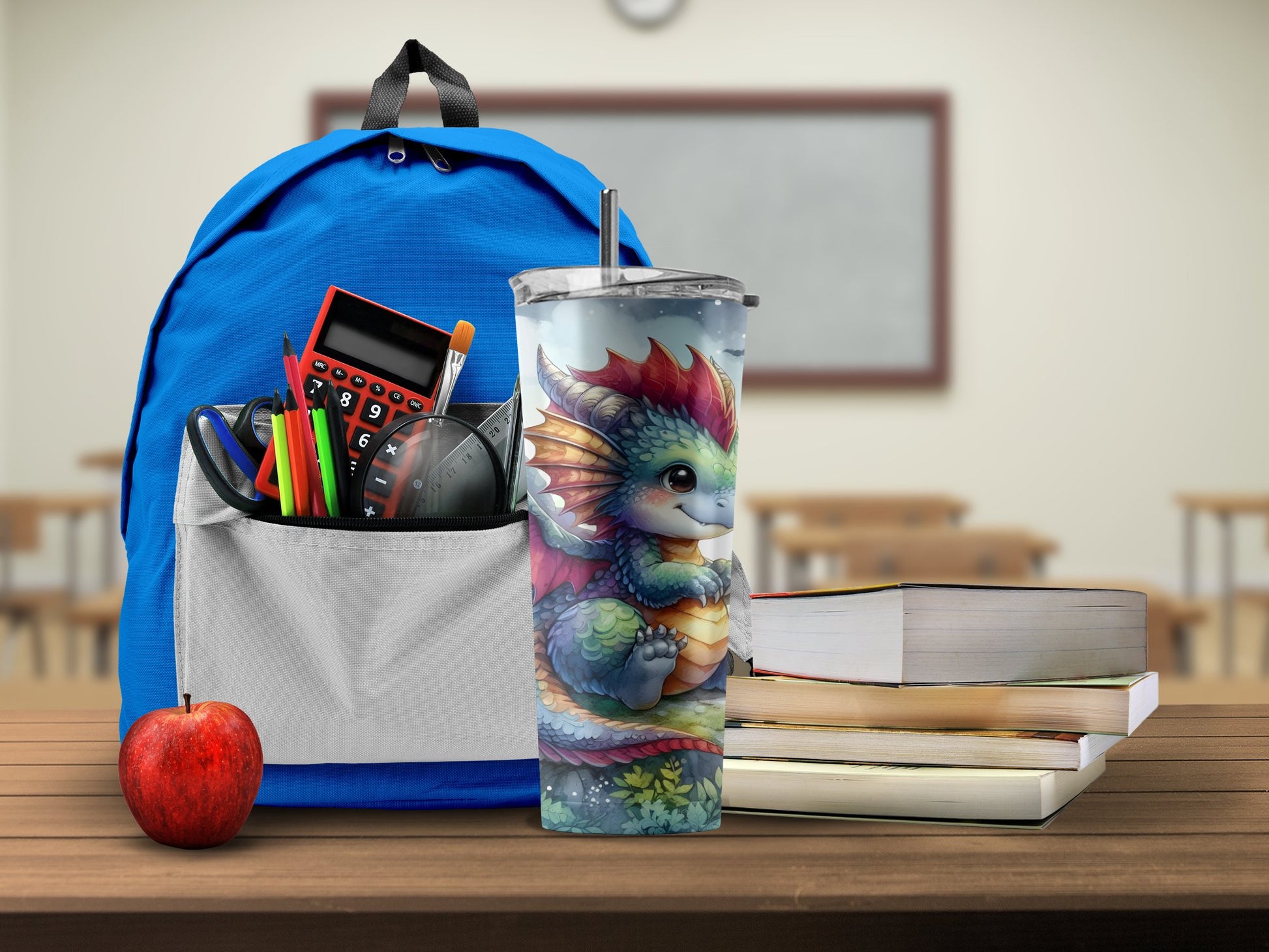 Colorful backpack with dragon tumbler product type