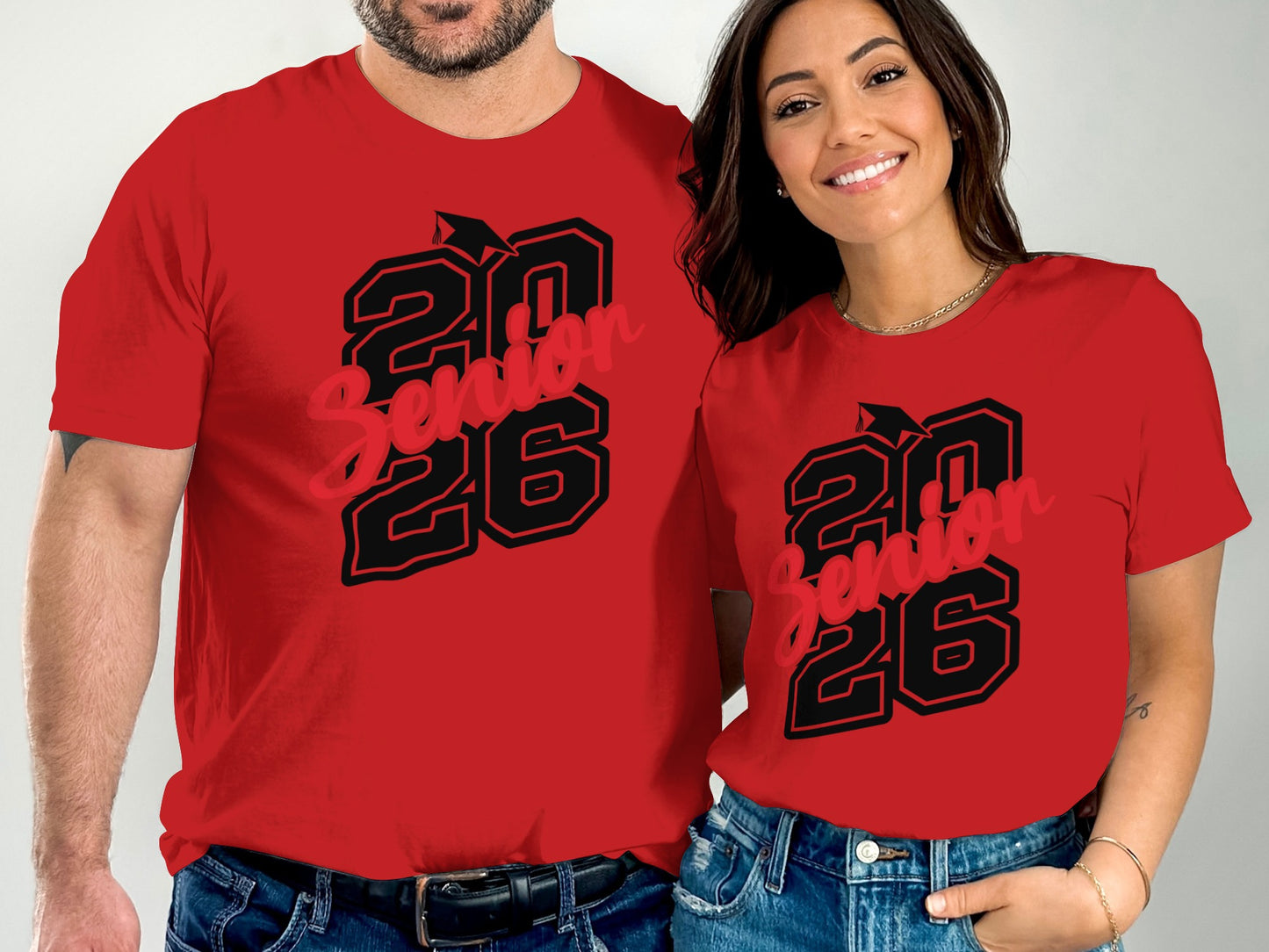 Red Senior 2026 Graphic Design T-Shirt product type