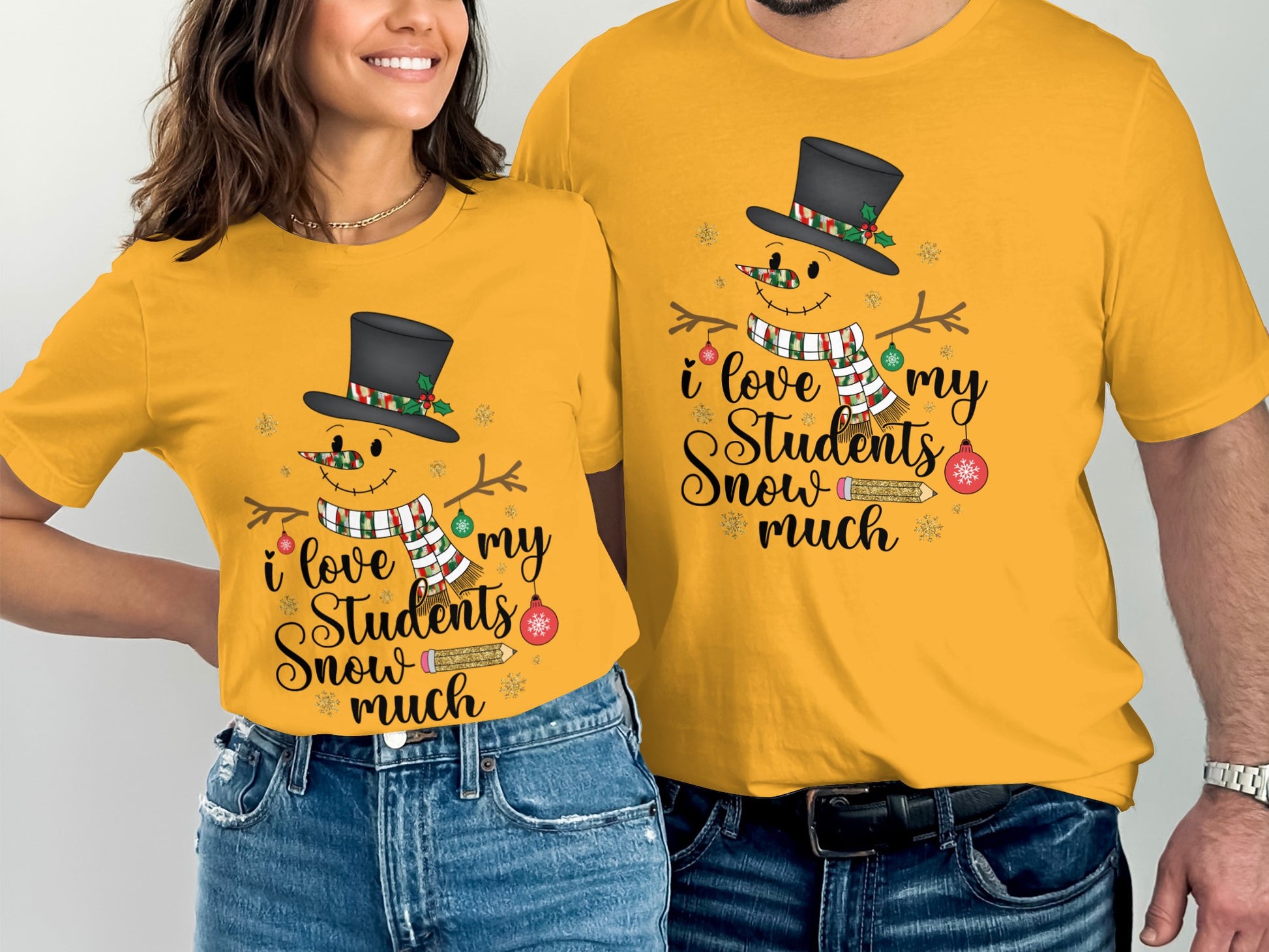 I love my students snow much snowman t-shirt