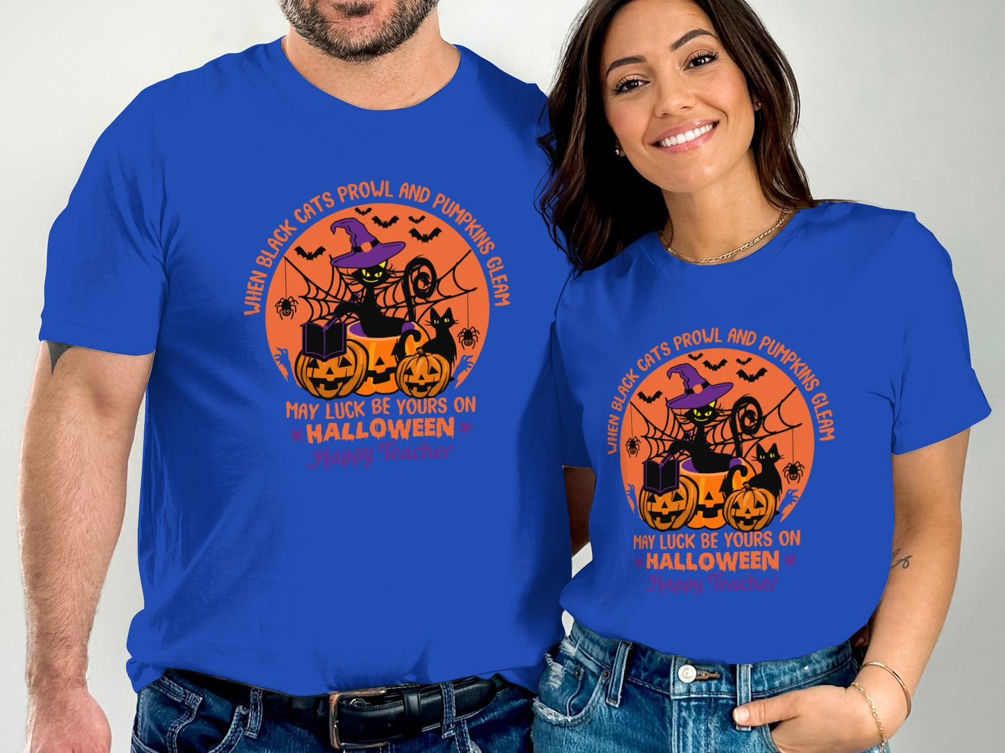 When Black Cats Prowl and Pumpkins Halloween T-shirt