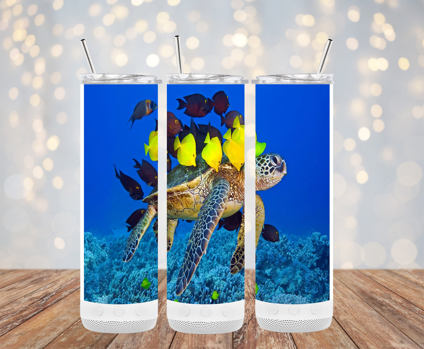 Ocean Turtle and Fishes Design Tumbler product