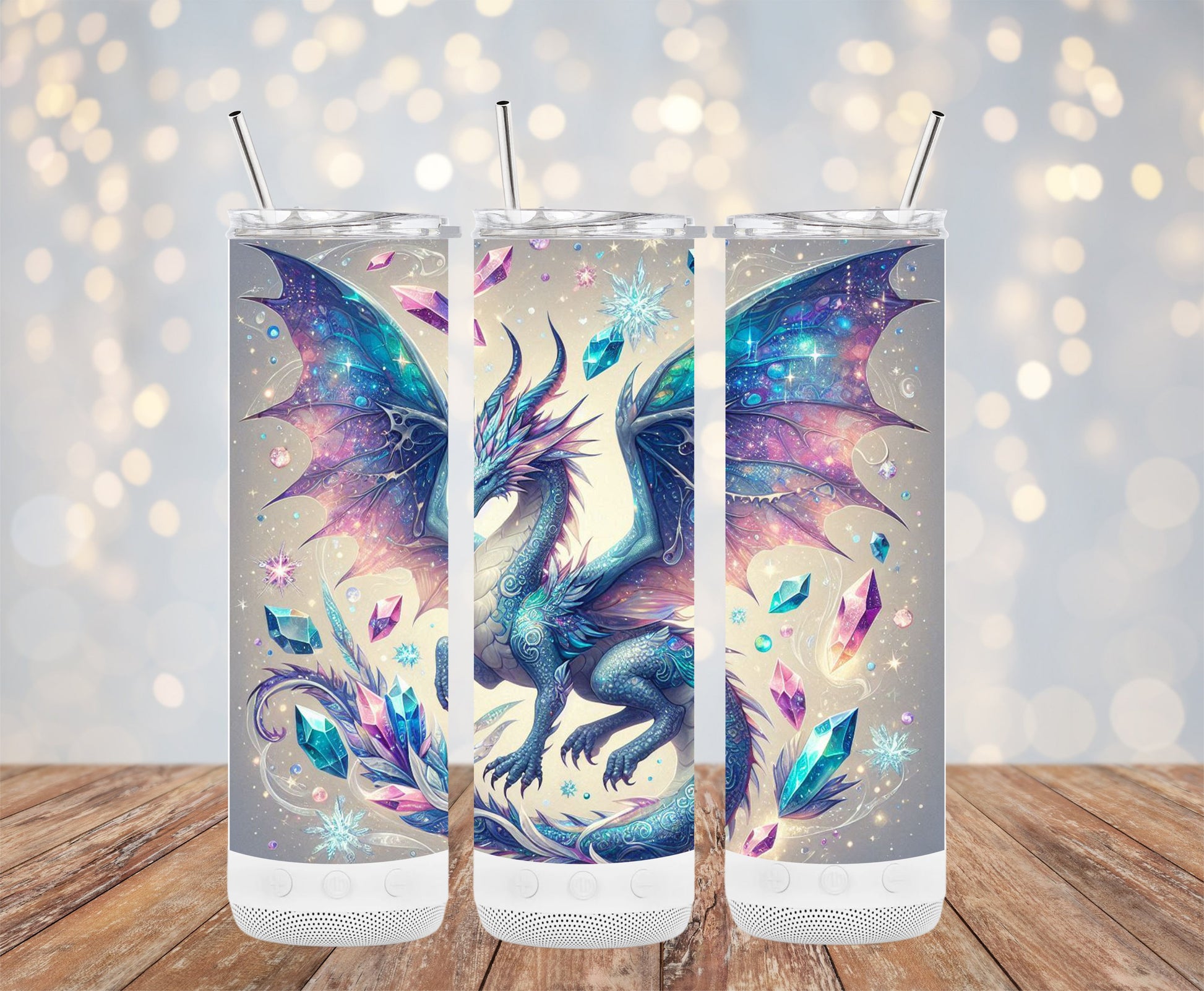 Fantasy Dragon with Crystals Design Tumbler product