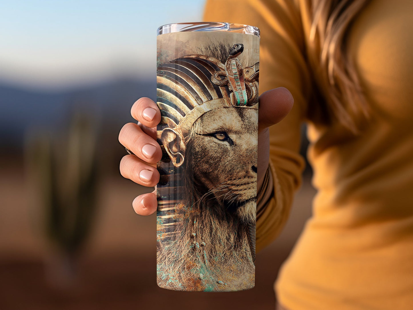 Majestic Pharaoh Lion Design Insulated Tumbler product