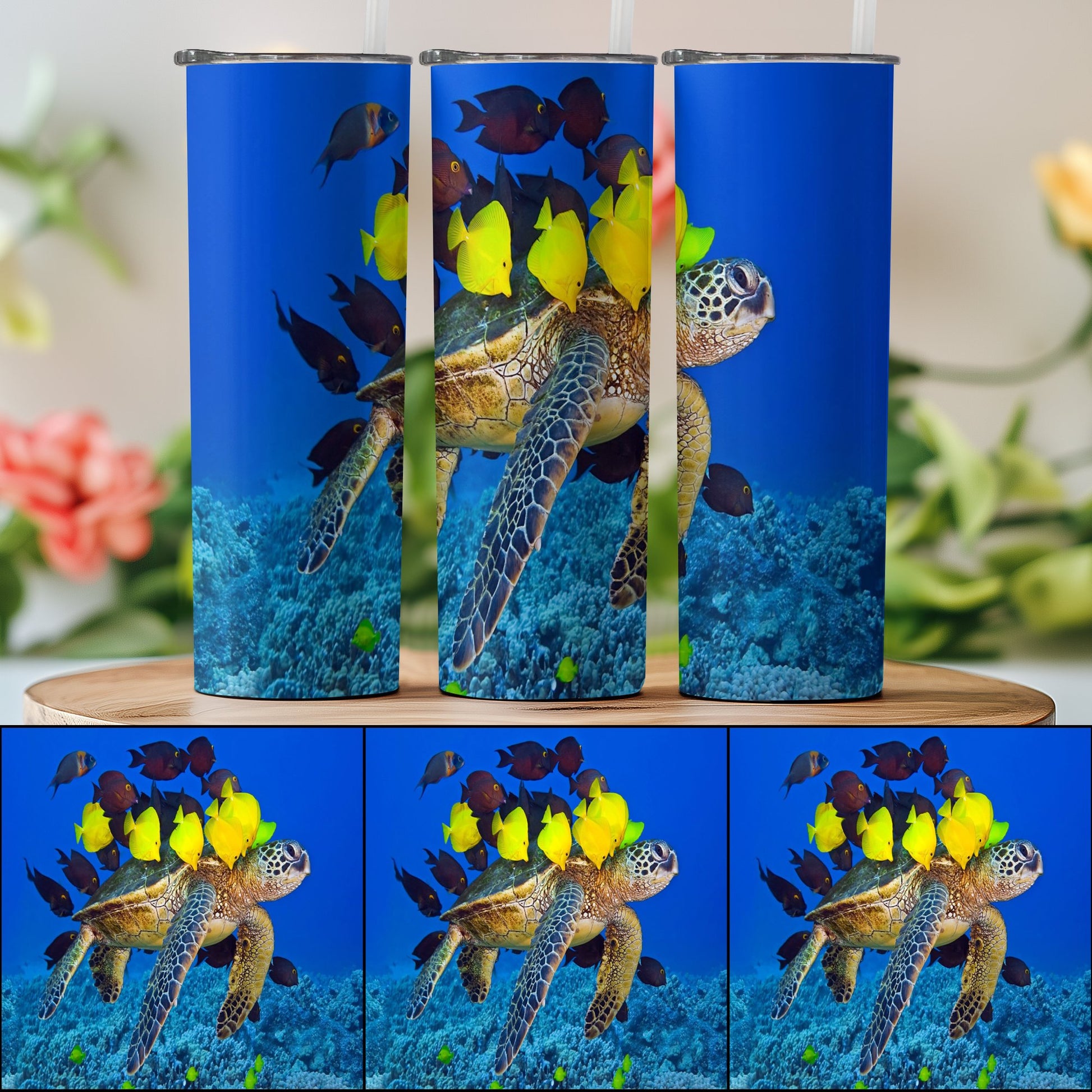 Ocean Turtle with Fish Design Tumbler product type