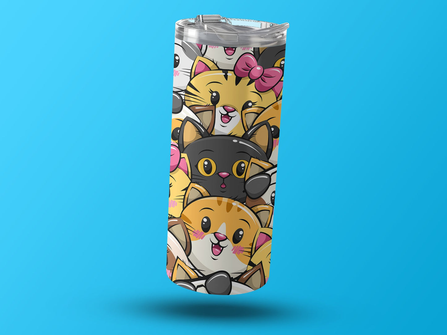 Colorful Cute Kitty Faces Insulated Tumbler product