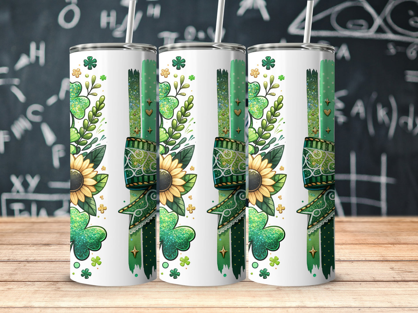 St. Patrick's Day Sunflower and Shamrock Tumbler