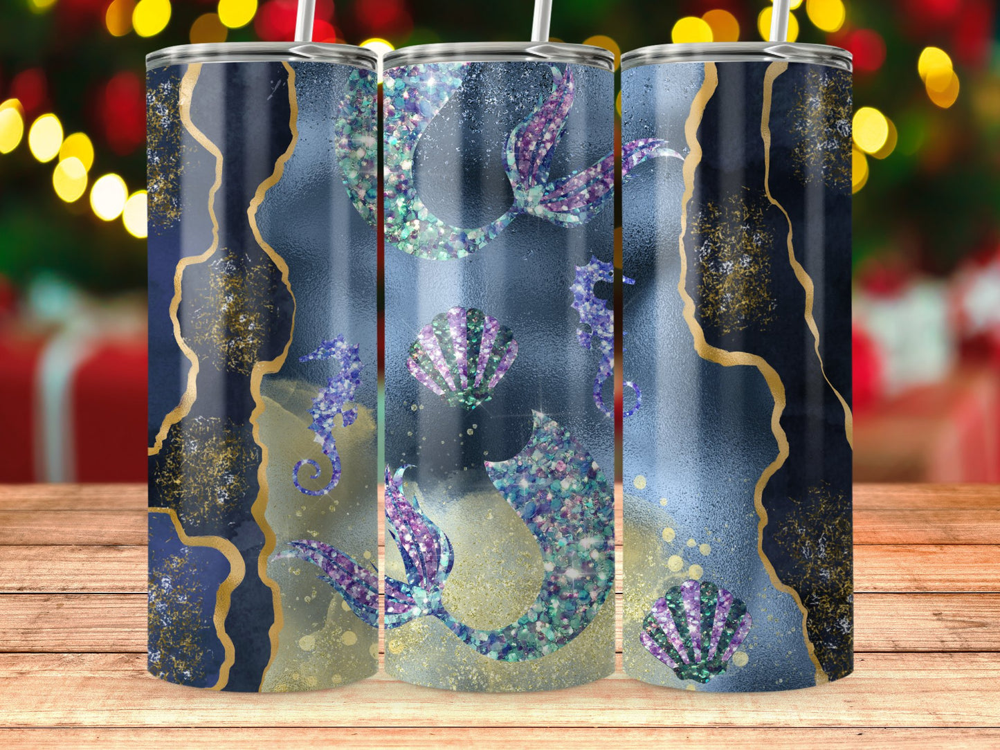 Mermaid Themed Glitter Design Tumbler product type