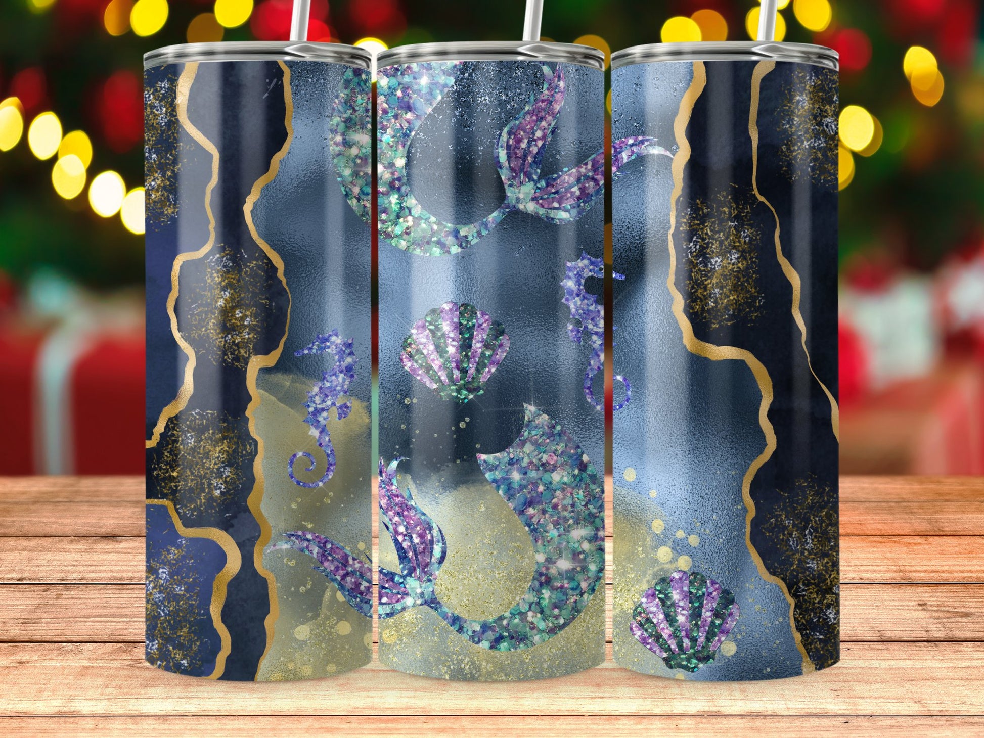 Mermaid Themed Glitter Design Tumbler product type