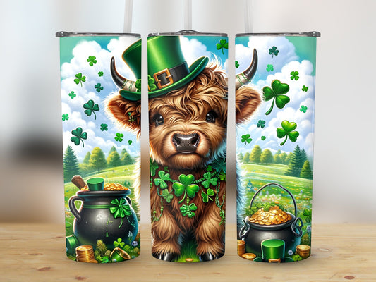 Highland Cow St. Patrick's Day Tumbler