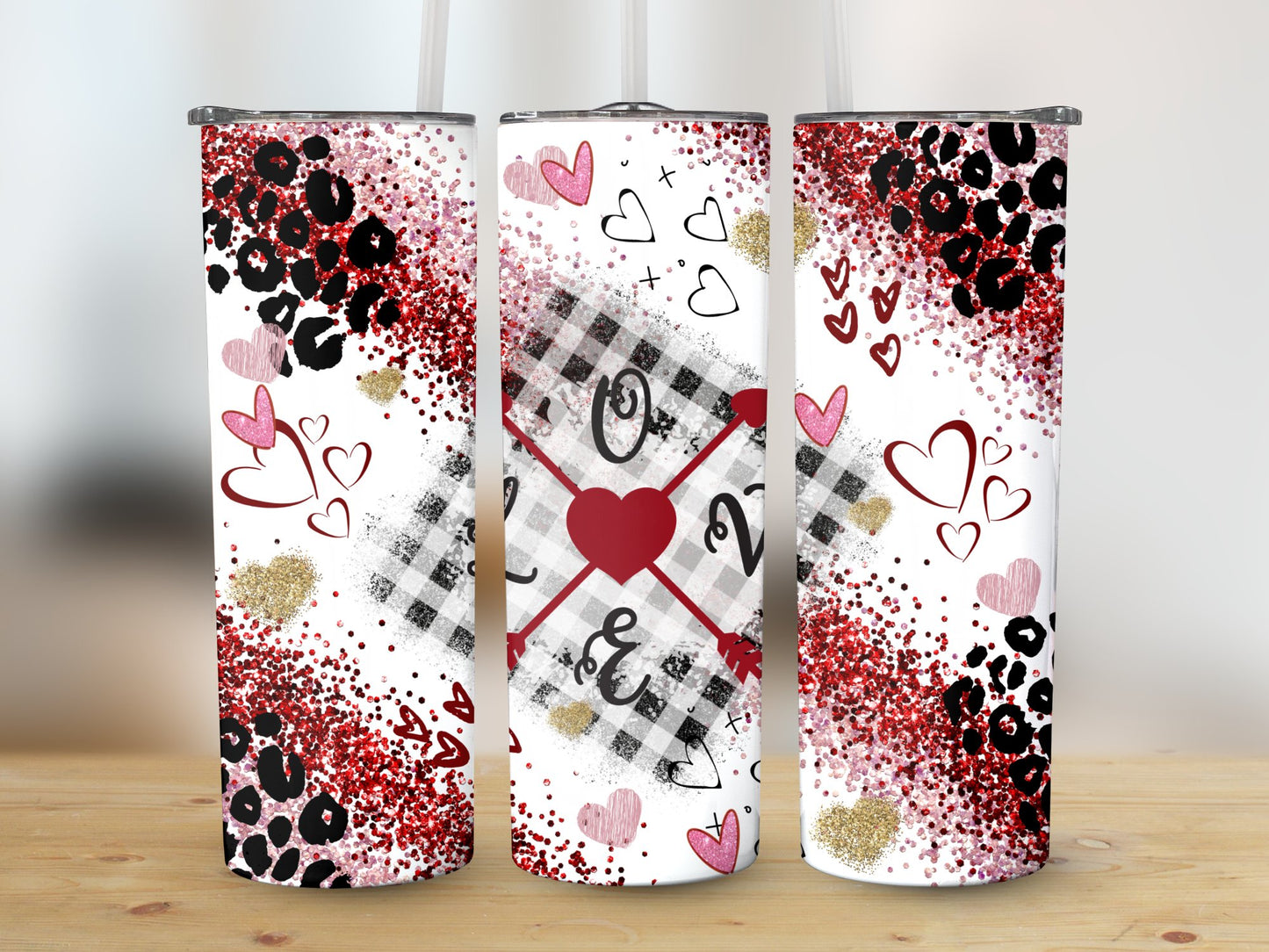 Love Heart Leopard (Valentine Tumbler)