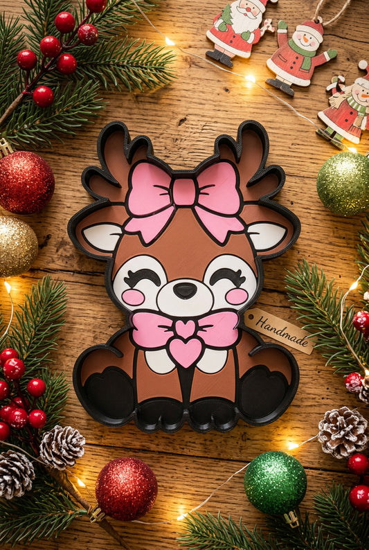 Reindeer Trinket Tray – 3D Printed Christmas Decor