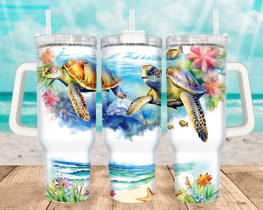 Sea Turtle Ocean Beach Seascape 90407 Tumbler