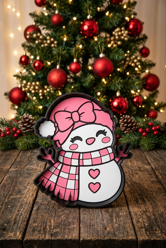 Snowman Girl Trinket Tray – 3D Printed Christmas Decor