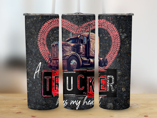 A Trucker Has My Heart (Valentine Tumbler)
