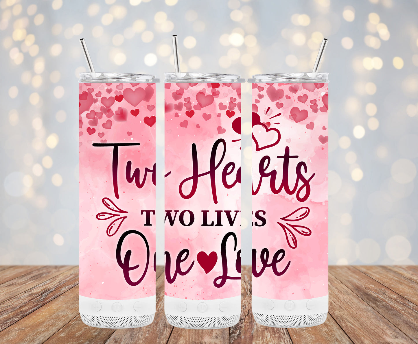 Two Hearts Two Lives One Love (Valentine Tumbler)