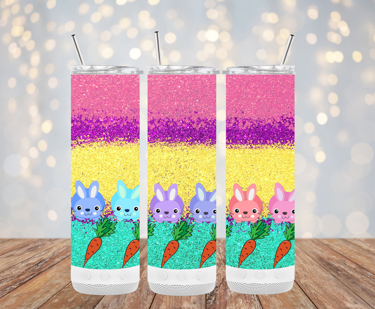 Bunnies Carrot Glitter (Easter Tumbler)