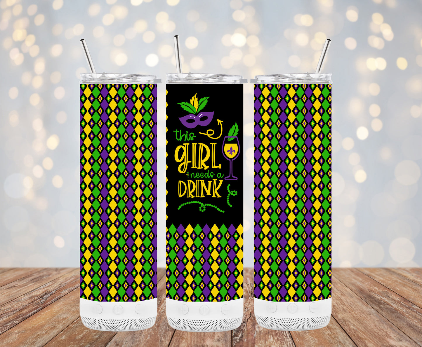 This Girl Needs A Drink (Mardi Gras Tumbler)