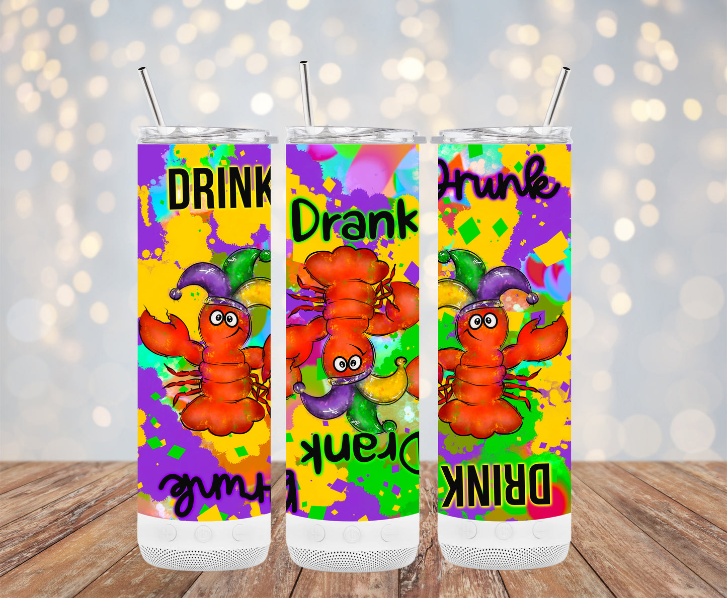 Drink Drank Drunk (Mardi Gras Tumbler)