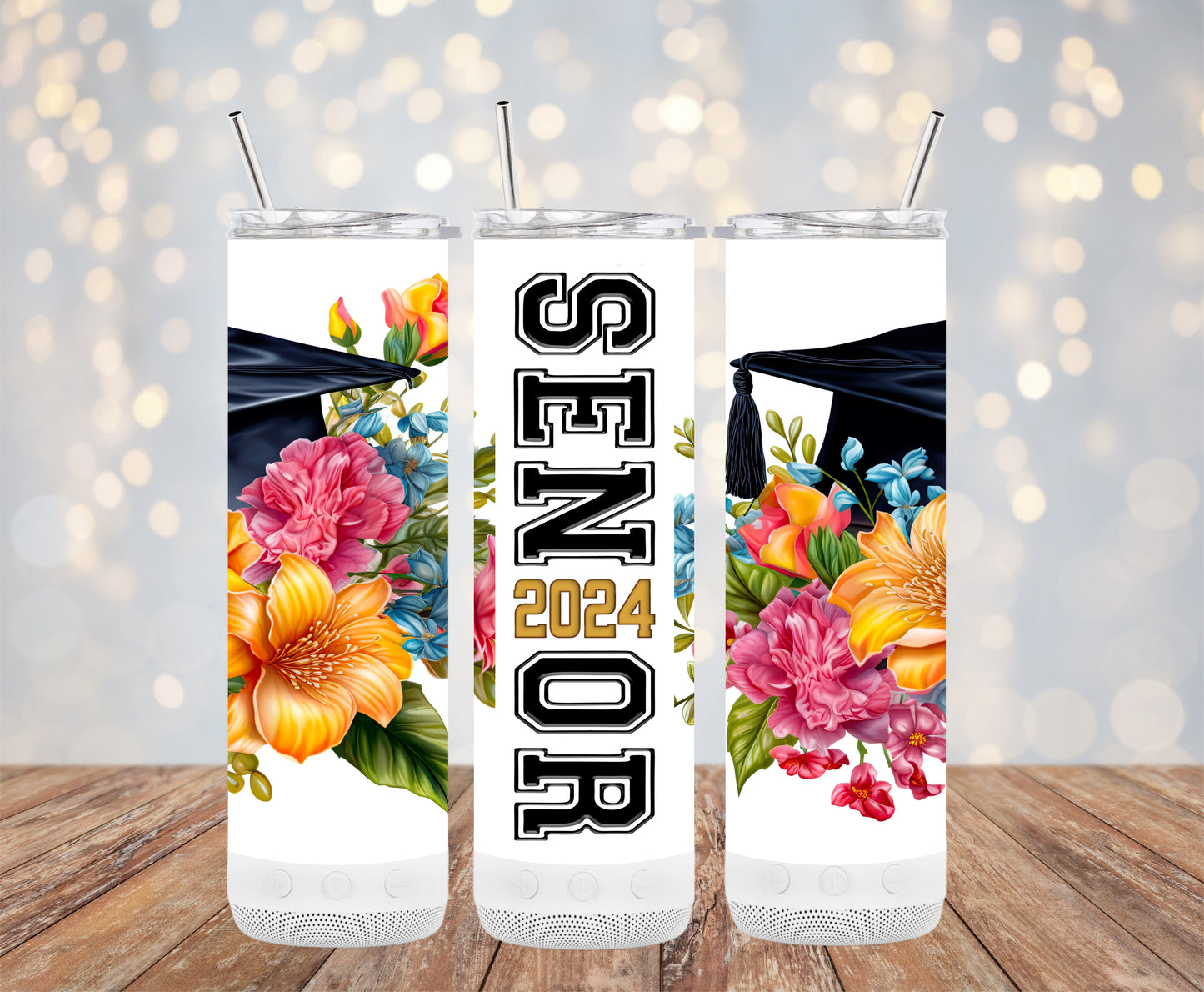 2024 Senior Flowers Graduation Cap  (Graduation Tumbler)