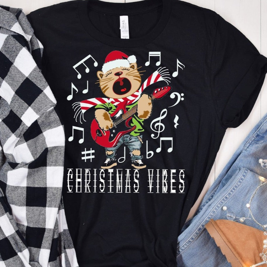 Christmas Vibes Cat Lover T-shirt