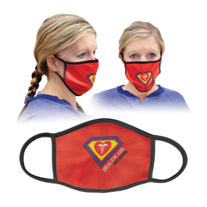 8" x 5 1/2" Large Sublimatable Face Mask With Black Trim & Ear Loops