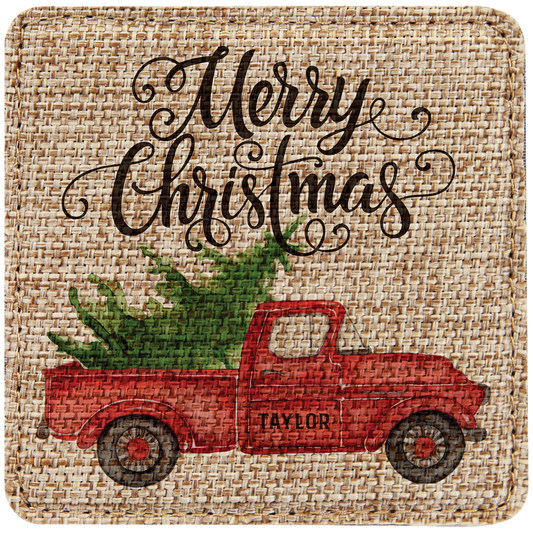 4" x 4" Square Sublimatable Burlap Coaster