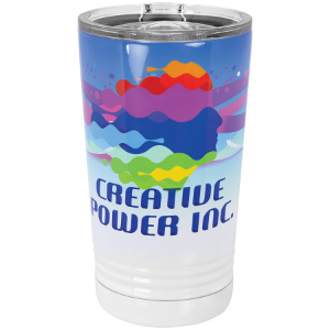 White Sublimatable 16 oz. Polar Ca!l Pint with Slider Lid