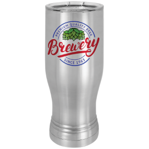 Stainless Steel Sublimatable 20 oz. Polar Ca!l Pilsner with Clear Lid