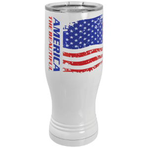White Sublimatable 20 oz. Polar Ca!l Pilsner with Clear Lid
