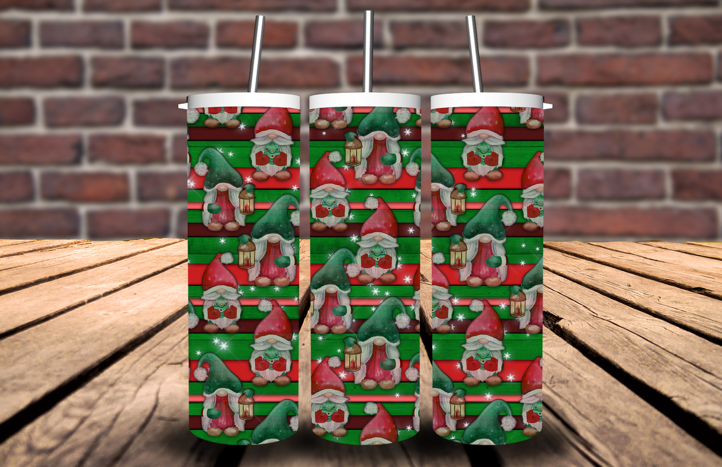 Gnome Red and Green Tumbler