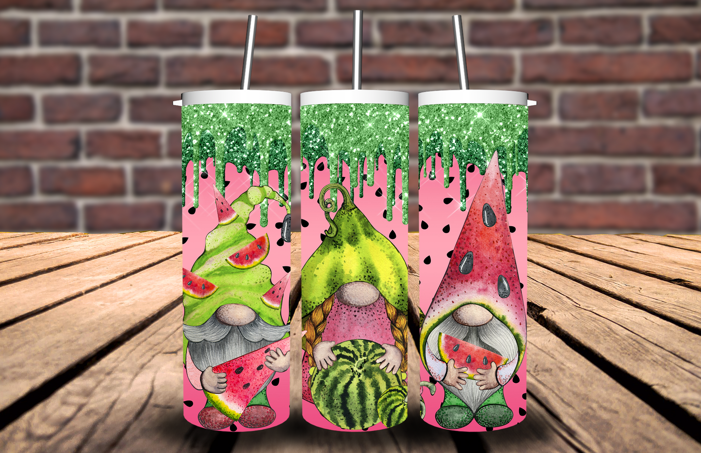 Gnome Watermelon Tumbler