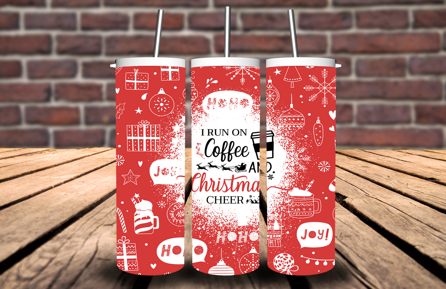 I Run on Coffee and Christmas Red Tumbler